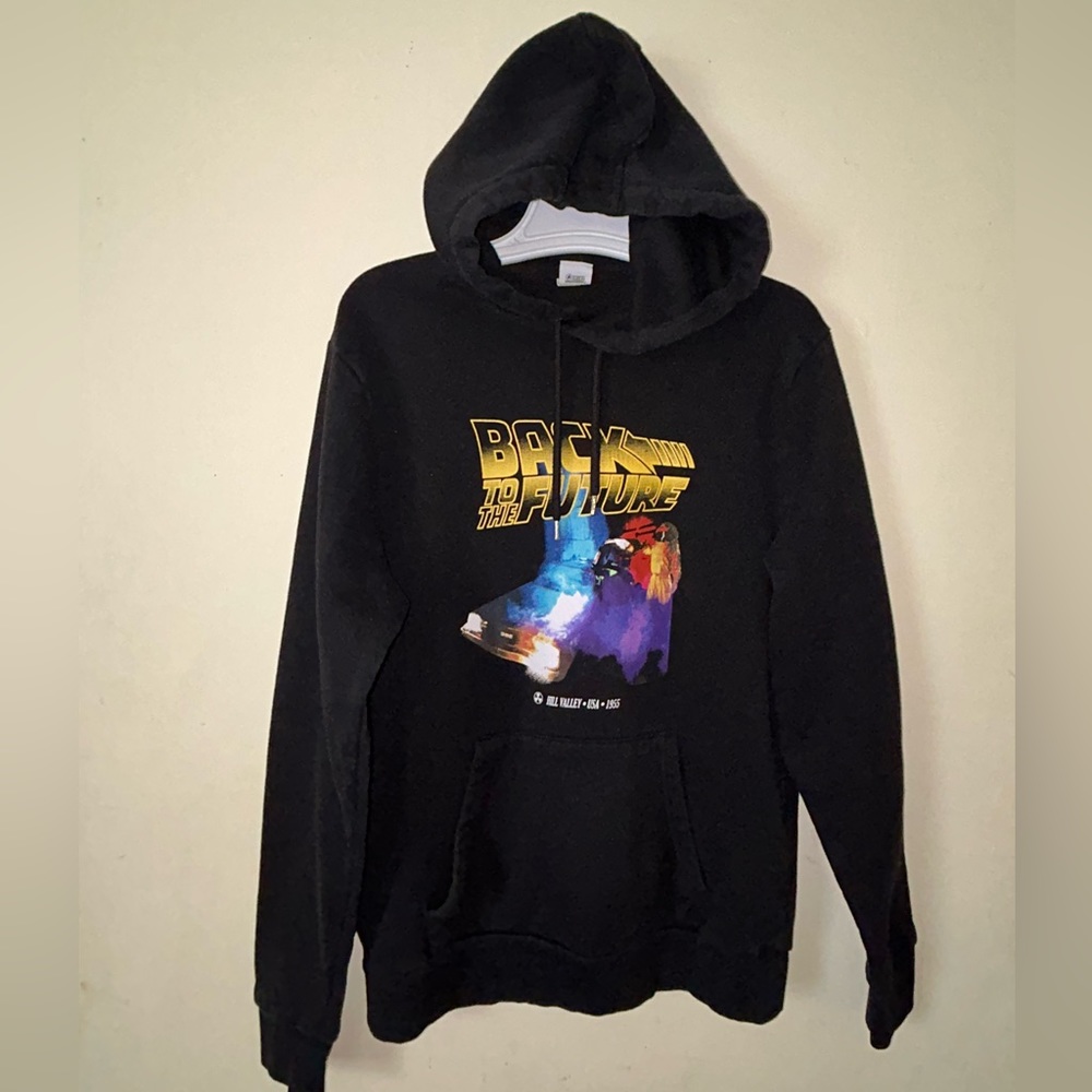 Back To The Future Black Pull Ip Hoodie Men’s Size Large